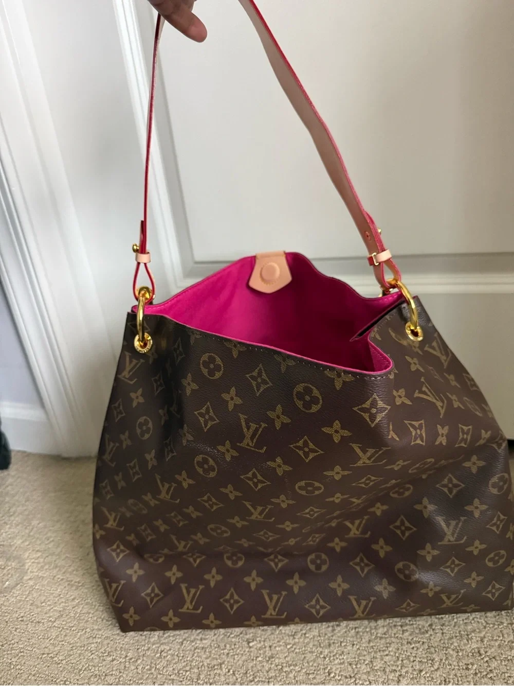 Monogram Canvas Shoulder Bag - Brown/Tan
